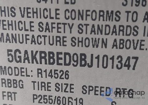 2011 Buick Enclave 1Xl from USA, damaged, VIN 5GAKRBED9BJ101347
